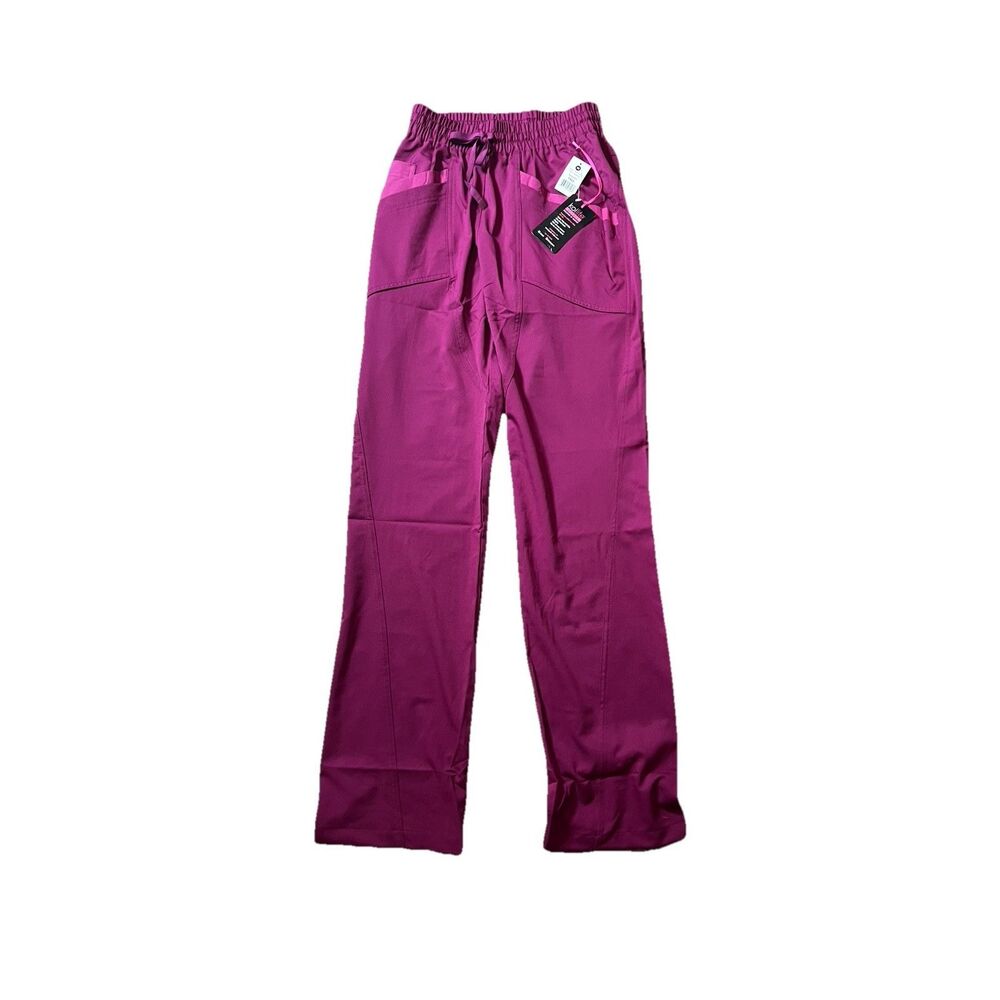 Koi Lite Stretch Regenerate Scrub Pants New Size XS Tall Raspberry Purple Pink